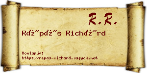 Répás Richárd névjegykártya